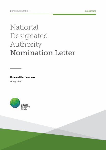 Document cover for NDA nomination letter for Comoros