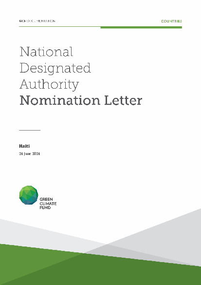 Document cover for NDA nomination letter for Haiti