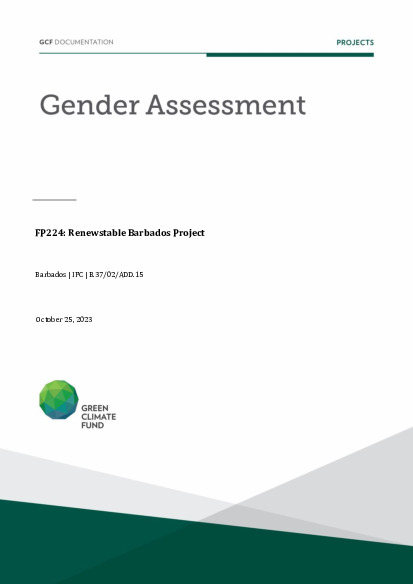 Document cover for Gender assessment for FP224: Renewstable Barbados Project