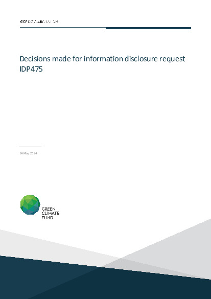 Document cover for Decisions made for information disclosure request IDP475