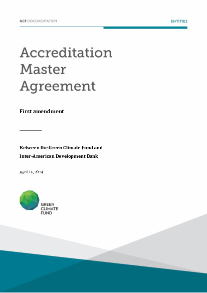 Document cover for Accreditation Master Agreement between GCF and IDB (First amendment)