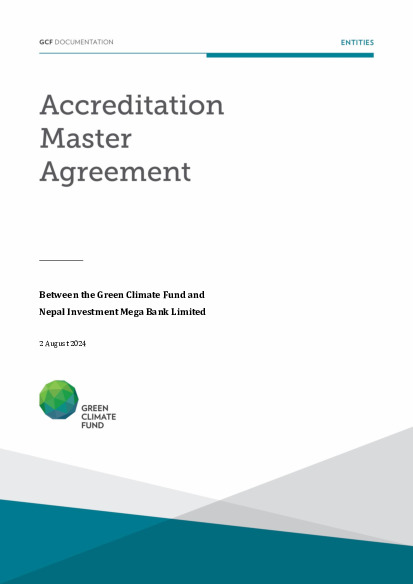 Document cover for Accreditation Master Agreement between GCF and NIMB