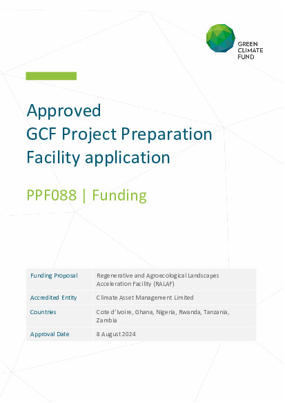 Document cover for Regenerative and Agroecological Landscapes Acceleration Facility (RALAF)