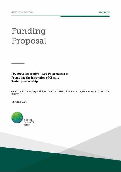 Document cover for Collaborative R&DB Programme for Promoting the Innovation of Climate Technopreneurship