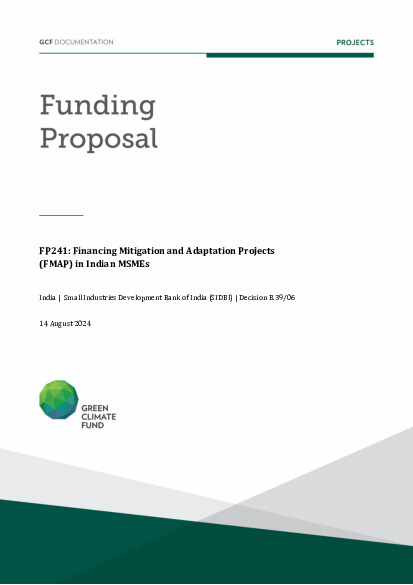 Document cover for Financing Mitigation and Adaptation Projects (FMAP) in Indian MSMEs