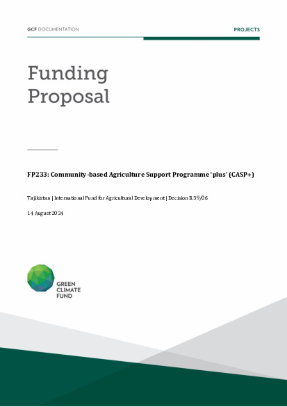 Document cover for Community-based Agriculture Support Programme ‘plus’ (CASP+)