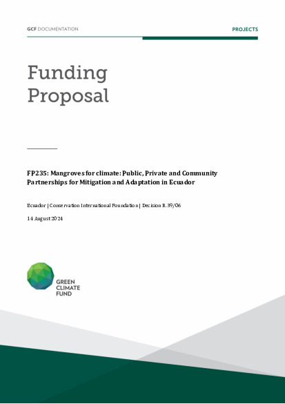 Document cover for Mangroves for climate: Public, Private and Community Partnerships for Mitigation and Adaptation in Ecuador