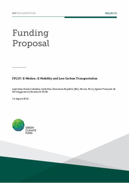 Document cover for E-Motion : E-Mobility and Low Carbon Transportation