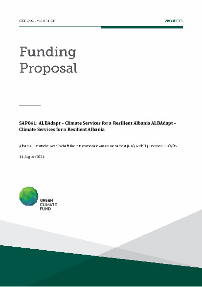 Document cover for ALBAdapt – Climate Services for a Resilient Albania