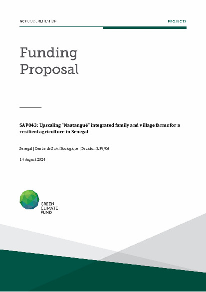 Document cover for Upscaling "Naatangue" integrated family and village farms for a resilient agriculture in Senegal