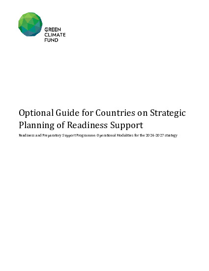 Document cover for Guide for countries on strategic planning