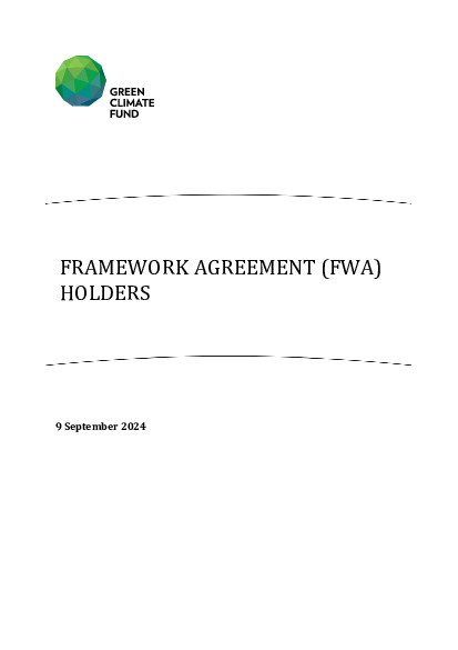 Document cover for List of FWA holders