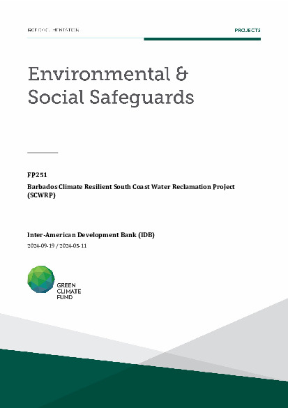 Document cover for Environmental and social safeguards (ESS) report for FP251: Barbados Climate Resilient South Coast Water Reclamation Project (SCWRP)