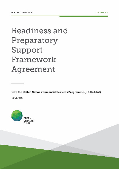 Document cover for Framework readiness and preparatory support grant agreement between the Green Climate Fund and the United Nations Human Settlements Programme