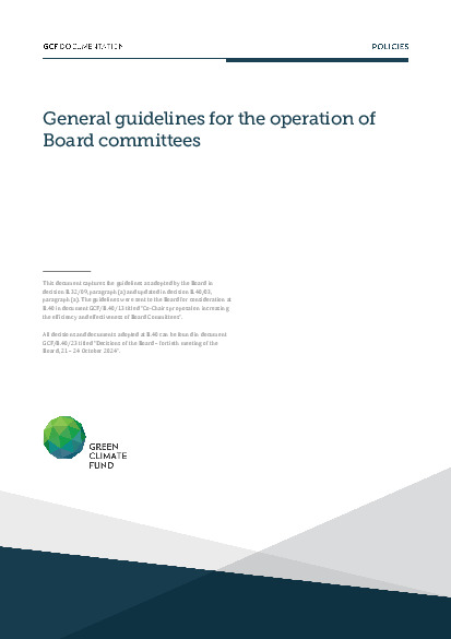 Document cover for General guidelines for the operation of Board committees