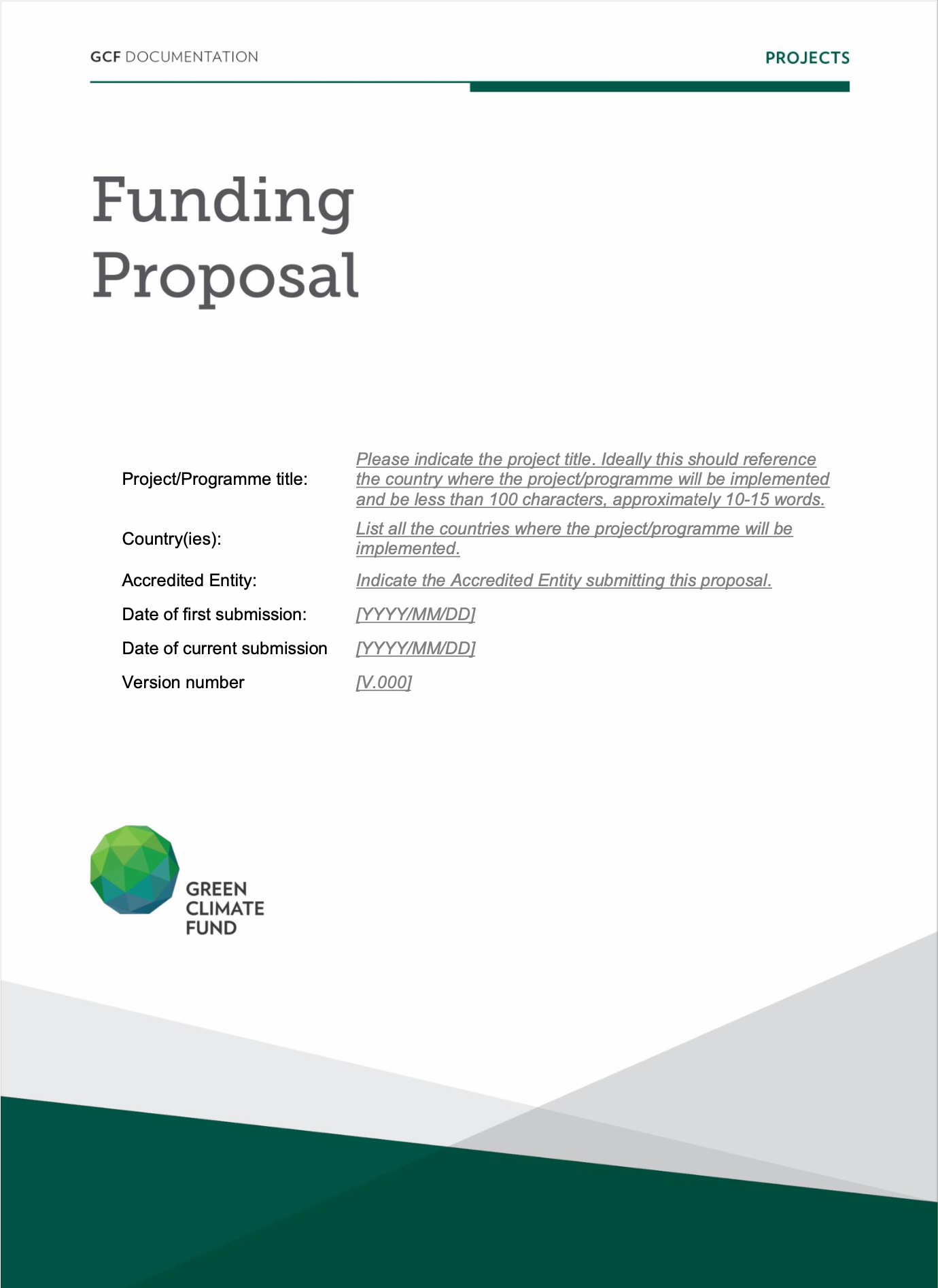 Funding Proposal template