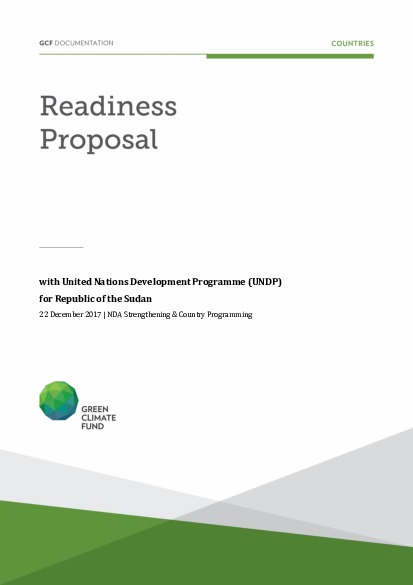 Document cover for NDA Strengthening and Country Programming support for Sudan through UNDP