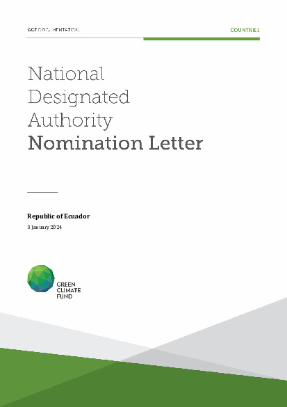 Document cover for NDA nomination letter for Ecuador