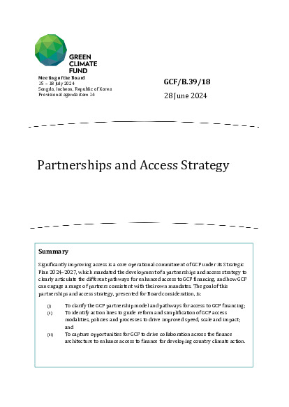 Document cover for Partnerships and Access Strategy
