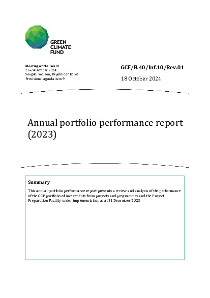 Document cover for Annual portfolio performance report (2023)