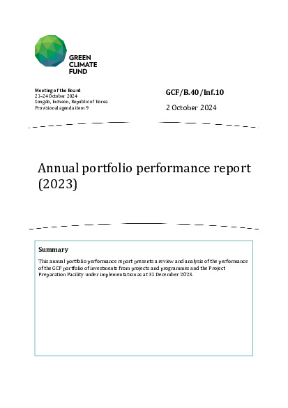 Document cover for Annual portfolio performance report (2023)