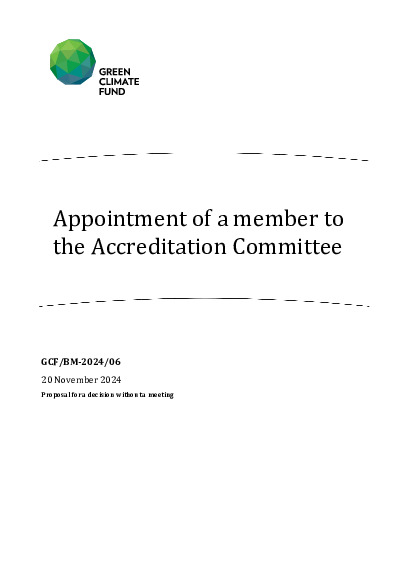 Document cover for Appointment of a member to the Accreditation Committee